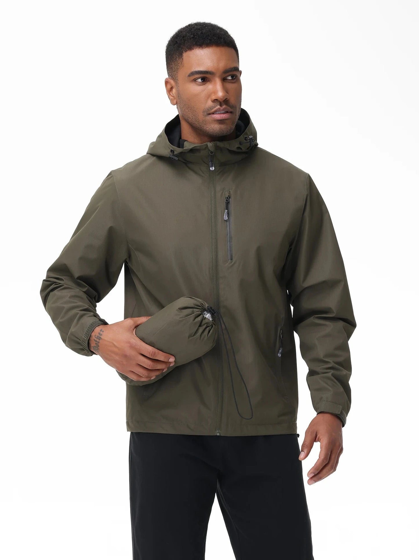 Summer Men's Waterproof Softshell Jacket with Storage Bag, GlowCart