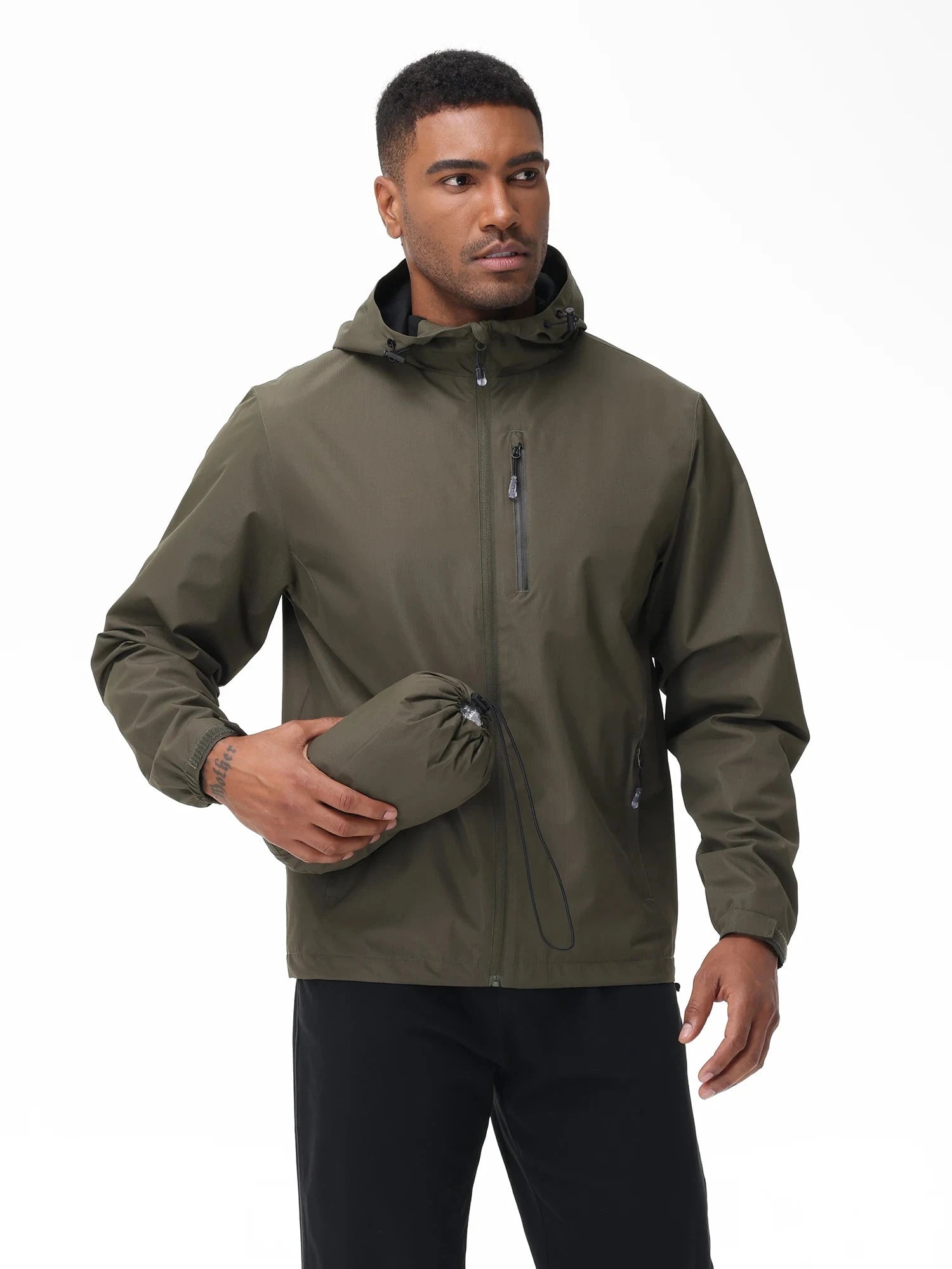 Summer Men's Waterproof Softshell Jacket with Storage Bag, GlowCart