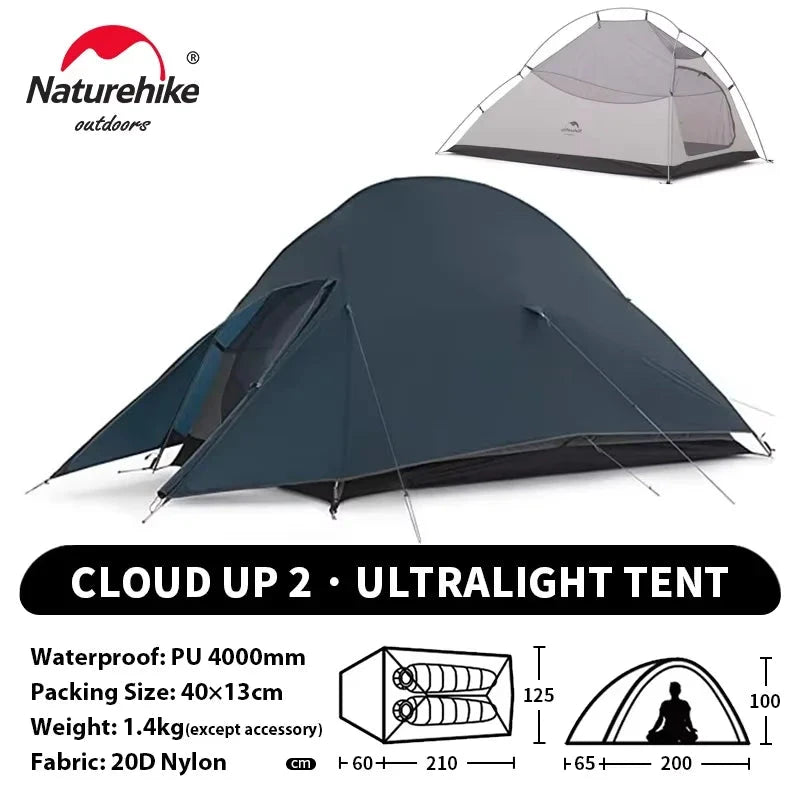 Naturehike Cloud Up 2 People Tent Ultralight 20D Camping GlowCart