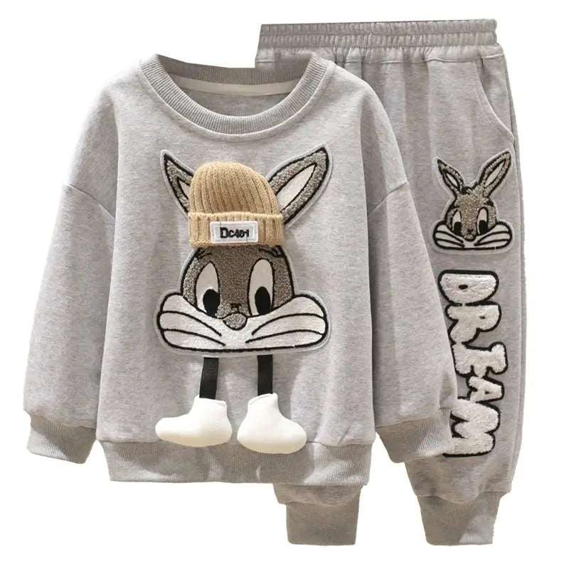 Autumn Kid Boy Clothes Set Cartoon Printed Sweatshirts Pullover Top and Pants Bottom 2pcs Suit Children Girls Outfits Tracksuits GlowCart