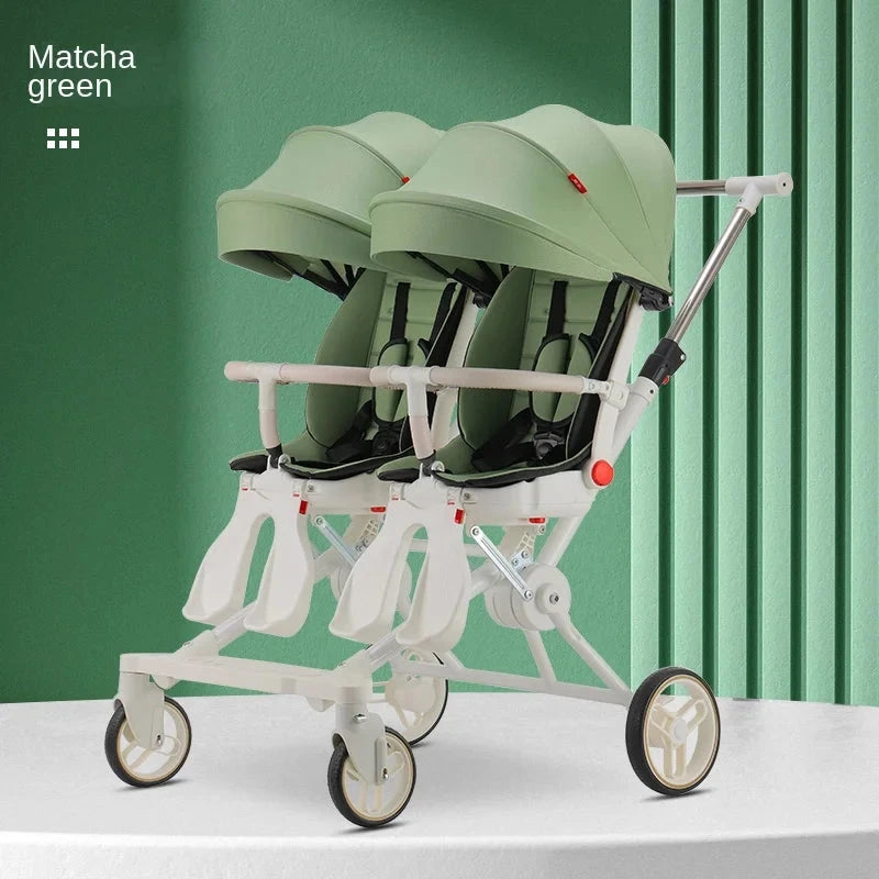 Baby Stroller Twins Slipping Baby God Infant Double Can Lie Flat and Sit Lightweight Carrying Folding Two-way Baby Pushchair GlowCart