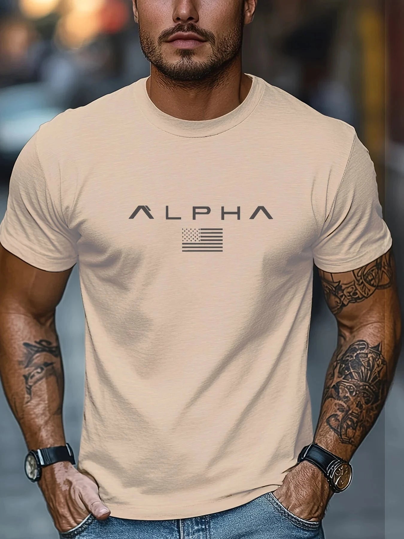 Men's summer 100 cotton fashionable casual loose solid color GlowCart