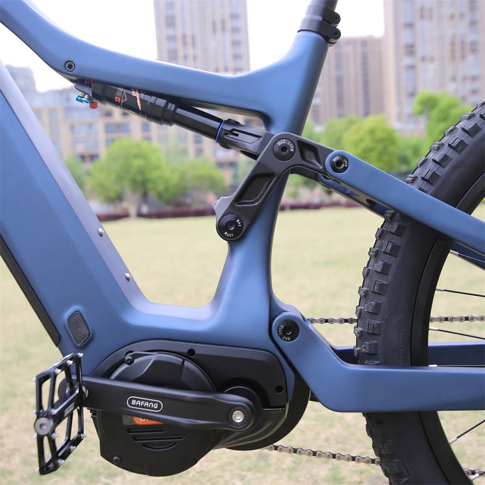 M620 29in 48v Mtb Bike Full Suspension Ebike Mid Drive Motor Carbon Fiber T700 Frame E Mountain Bike Lithium Battery 9-speed GlowCart