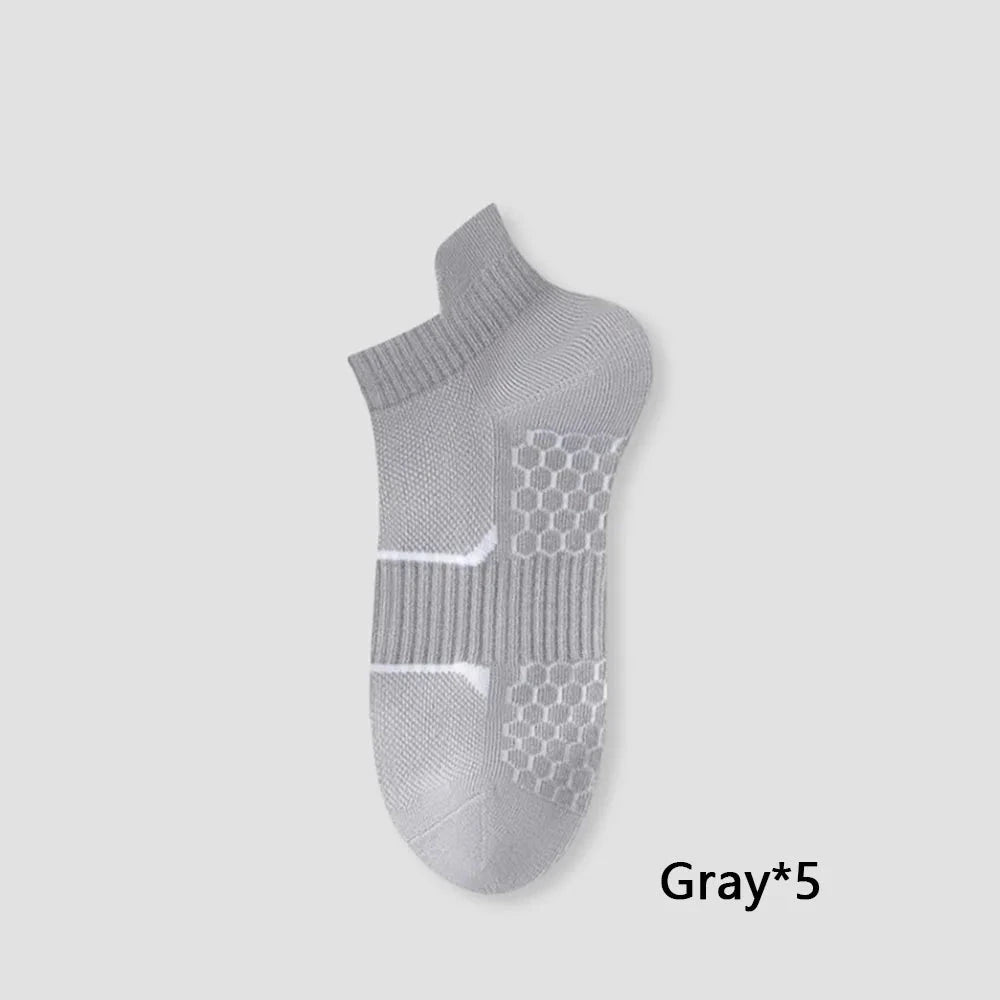 5pcs Men's Short Sports Socks Summer For Running Breathable Casual Soft Comfortable Polyester Sports Socks Thin GlowCart