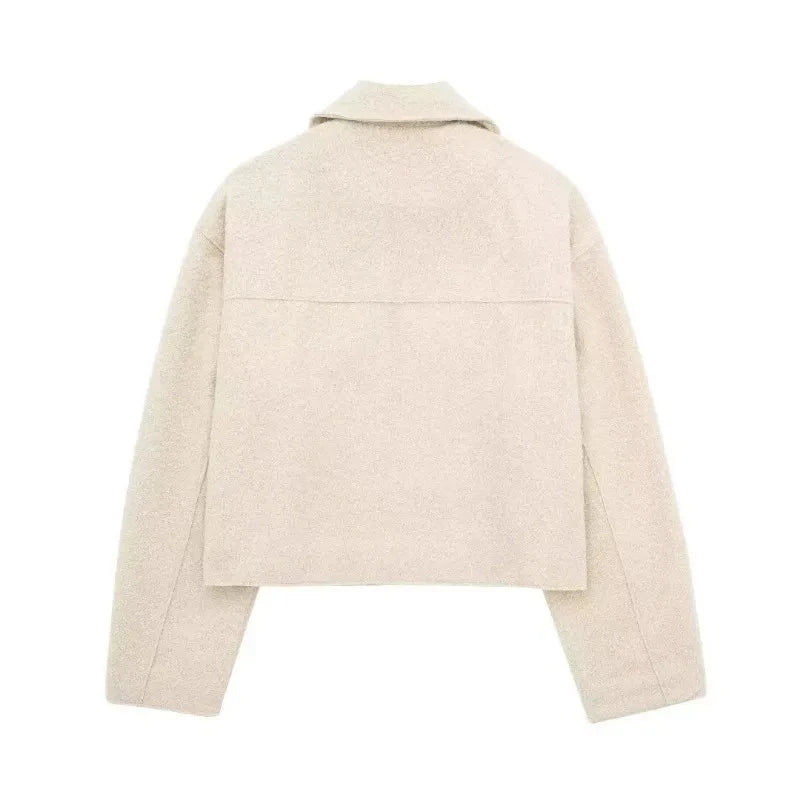 HXAO Women's Winter Tweed Jacket Women Coat Autumn Suede GlowCart