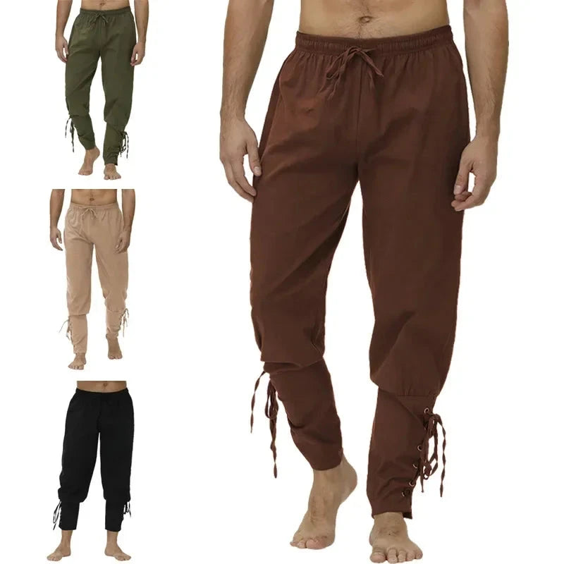 Drawstring Pirate Pant Viking Costume for Men Renaissance GlowCart