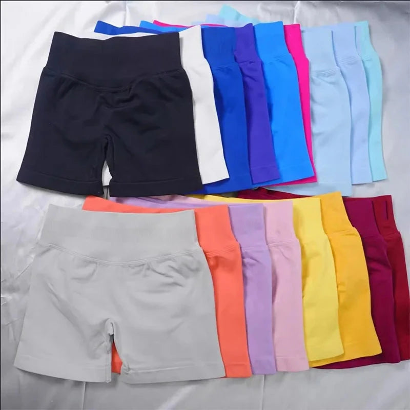 Impact Shorts Low Ribbed Waist Band Yoga Shorts Legging Seamless Scrunch Workout Gym Shorts Booty Hight Stretch Fitness Tights GlowCart