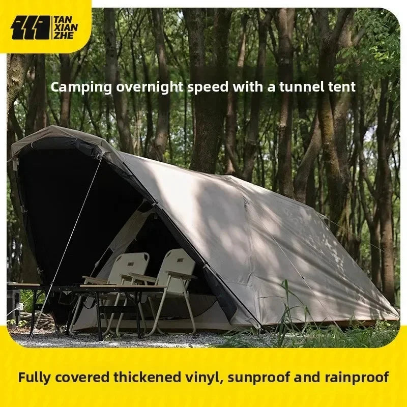 Camping Tent Outdoor Overnight Rainproof Sunscreen Thick GlowCart