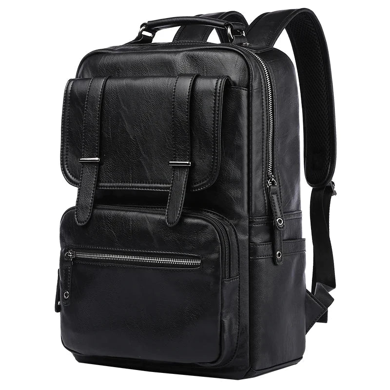 MOYYI Leather Laptop Backpack for Men Waterproof Travel GlowCart