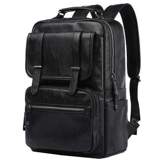 MOYYI Leather Laptop Backpack for Men Waterproof Travel GlowCart