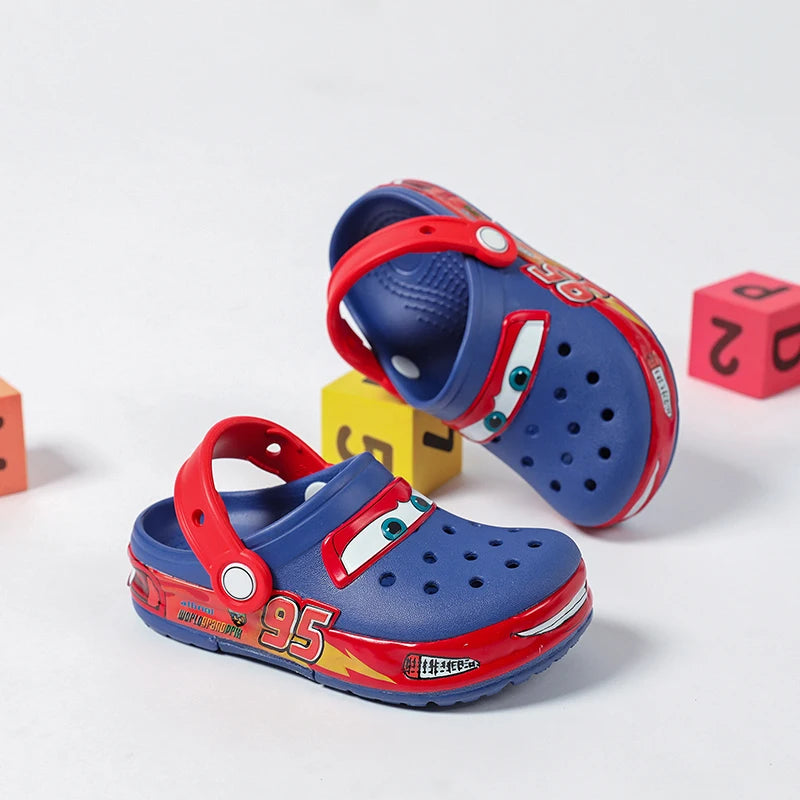 Disney Lightning Mcqueen Shoes Led Lighted Car Kids Slippers Animation Children Beach Sandals Boys Girl Gift GlowCart