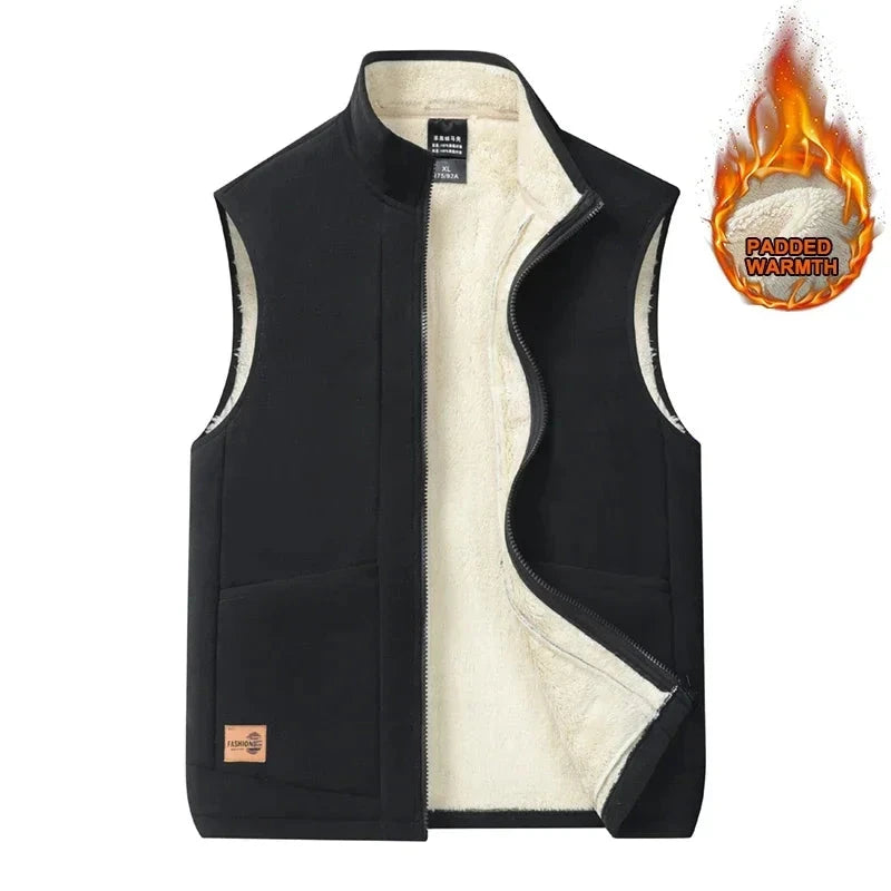 2024 Autumn and Winter Lambswool Vests Men New Warm Padded GlowCart
