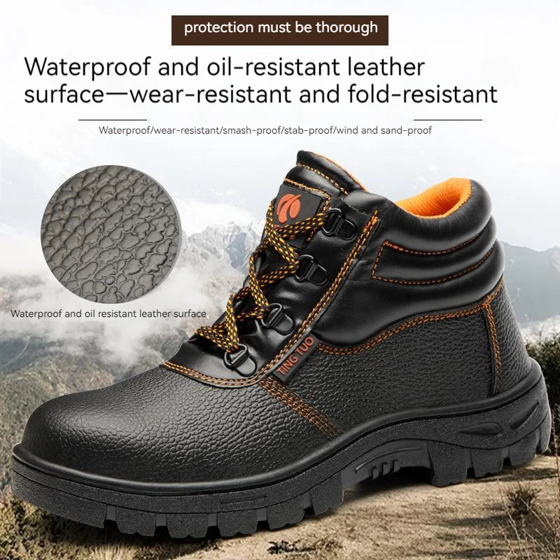 Wear-resisting Men Work Safety Boots Anti-smash