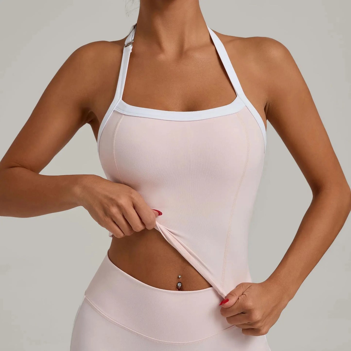 Women Sports Bra Hanging Neck Top Push Up Fitness Yoga Bra Color Blocked Underwear Gym Sport Tops Women Running Vest Bralette GlowCart