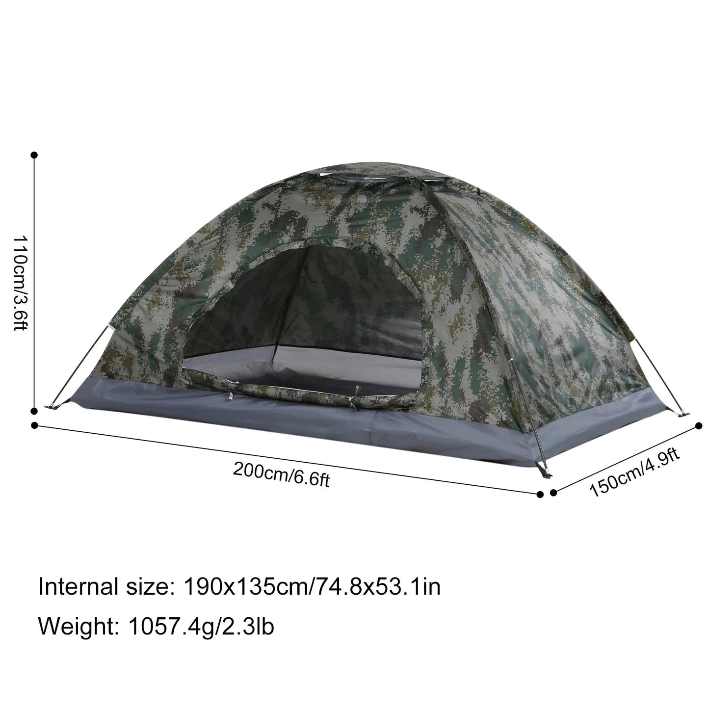 Ultralight Camping Tent Single Layer Portable Hiking Tent GlowCart