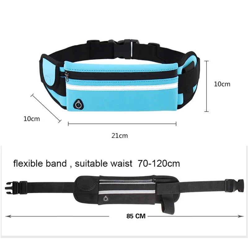 Running Belt Waist Bag with Water Bottle Holder Sports Fanny Pack Women Men Hydration Phone Holder Pouch GlowCart