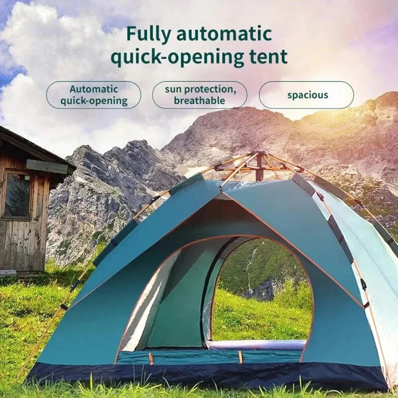 Outdoor Folding Tent Fully Automatic Quick Opening Tent 3-4 GlowCart