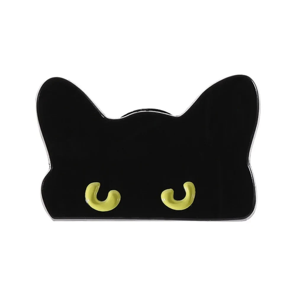Ew,People Funny Black Cat Enamel Pin Brooches For Women GlowCart
