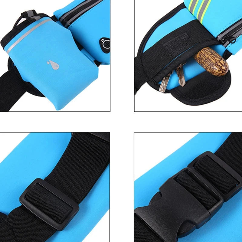 Men Women Waist Bag Hydration Running Belt Fanny Waist Pack Sports Marathon Running Outdoor Riding Fitness With Water Bottles GlowCart