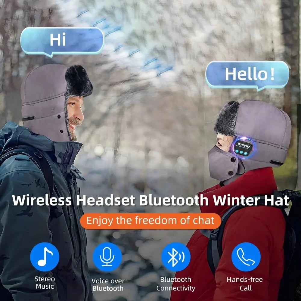 Winter Bluetooth Headphones Hat Outdoor Warm Wireless Music GlowCart