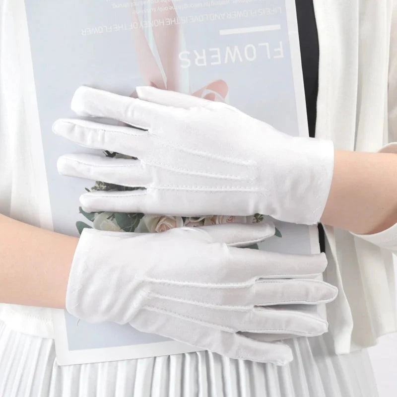 Elastic Black White Formal Gloves Honor Guard Gloves Guard GlowCart