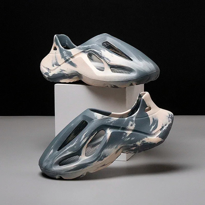 Men's and Women's Slippers Summer Beach Hole Shoes Outdoor Anti Slip Lace Up Dyeing Designer Personalized Hollow Shoes 2025 New GlowCart