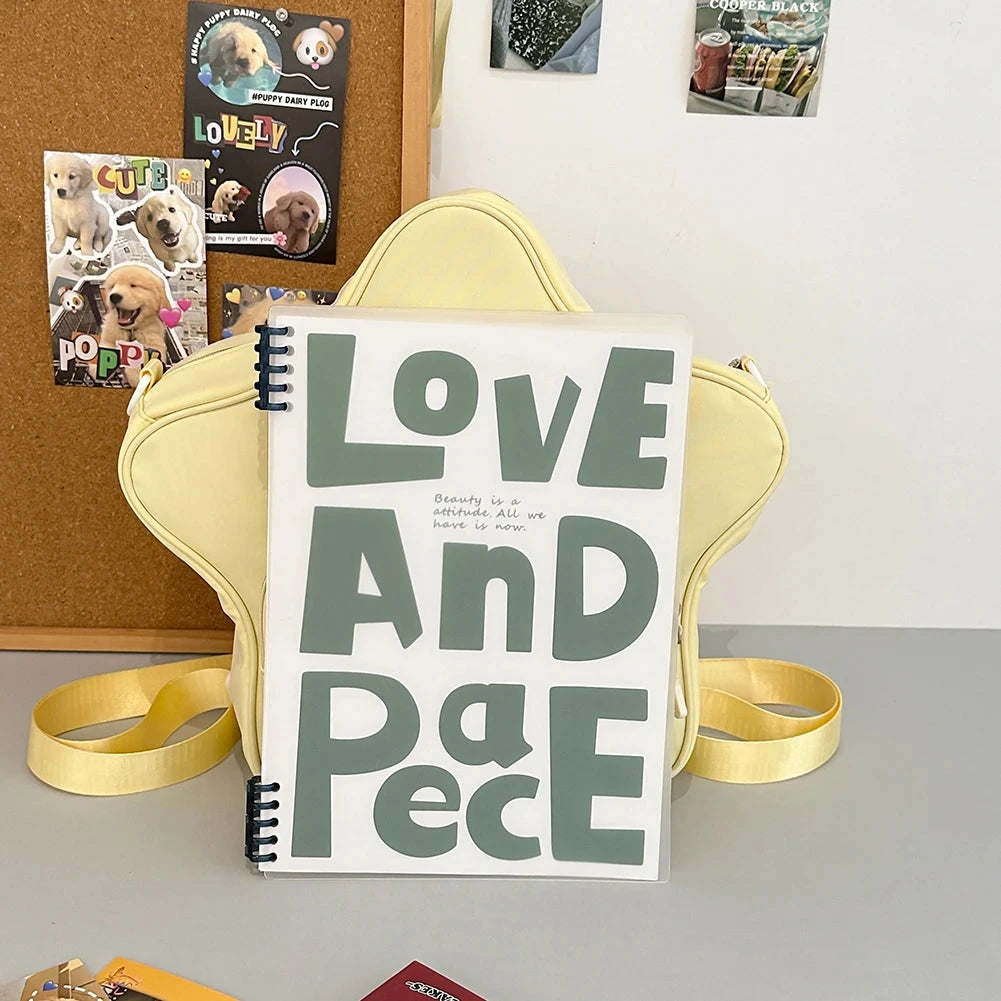 Star Backpack for Women with Clear Pocket Kawaii Daypack GlowCart