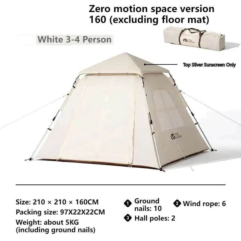MOBI GARDEN Camping Automatic Tent 3-4 Person Quick Open One GlowCart