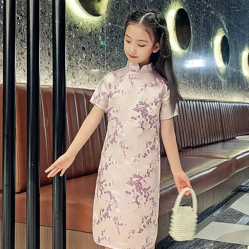 Summer Modern Cheongsam Children Girls Dresses Baby Fashion GlowCart