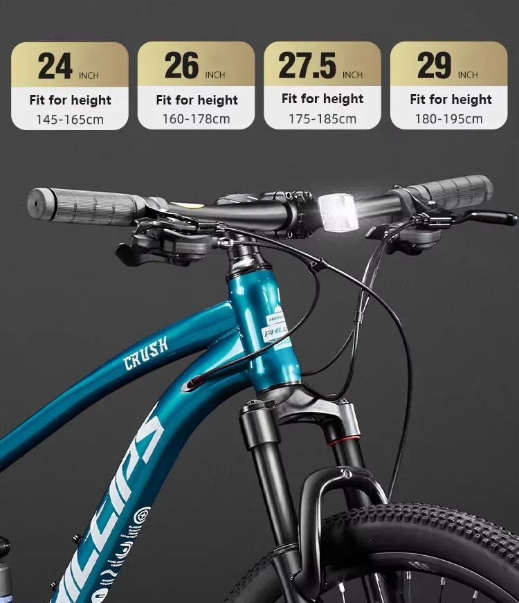 26/27.5-inch off-road soft tail mountain bike 24/27/30 speed downhill DH bicycle speed dual disc brake full suspension bicicleta GlowCart