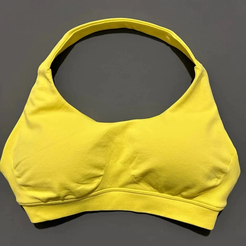 HISTELLO Impact Sports Bra Women Seamless Halter Clothes Push-up Vest Brassiere Gym Top Backless Yoga Workout Running Underwear GlowCart