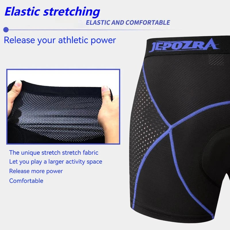 JEPOZRA Breathable Cycling Shorts for Men, 4D Gel Pad, Shockproof Bike Panties, Mountain Bike, Road Bike Underwear GlowCart