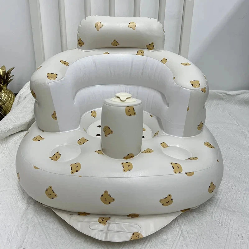 INS Multifunctional Baby Children Inflatable Bathroom Sofa PVC Inflatable Folding Seat Learn Dinner Chair Portable Stool Infant GlowCart