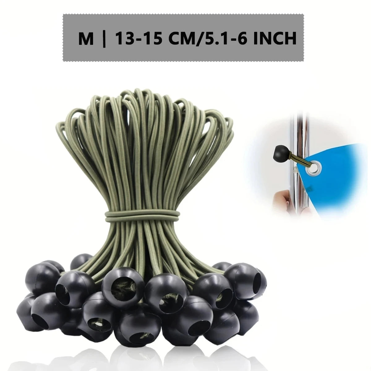 50pcs 6" Elastic Bungee Cord with Plastic Ball - Durable GlowCart