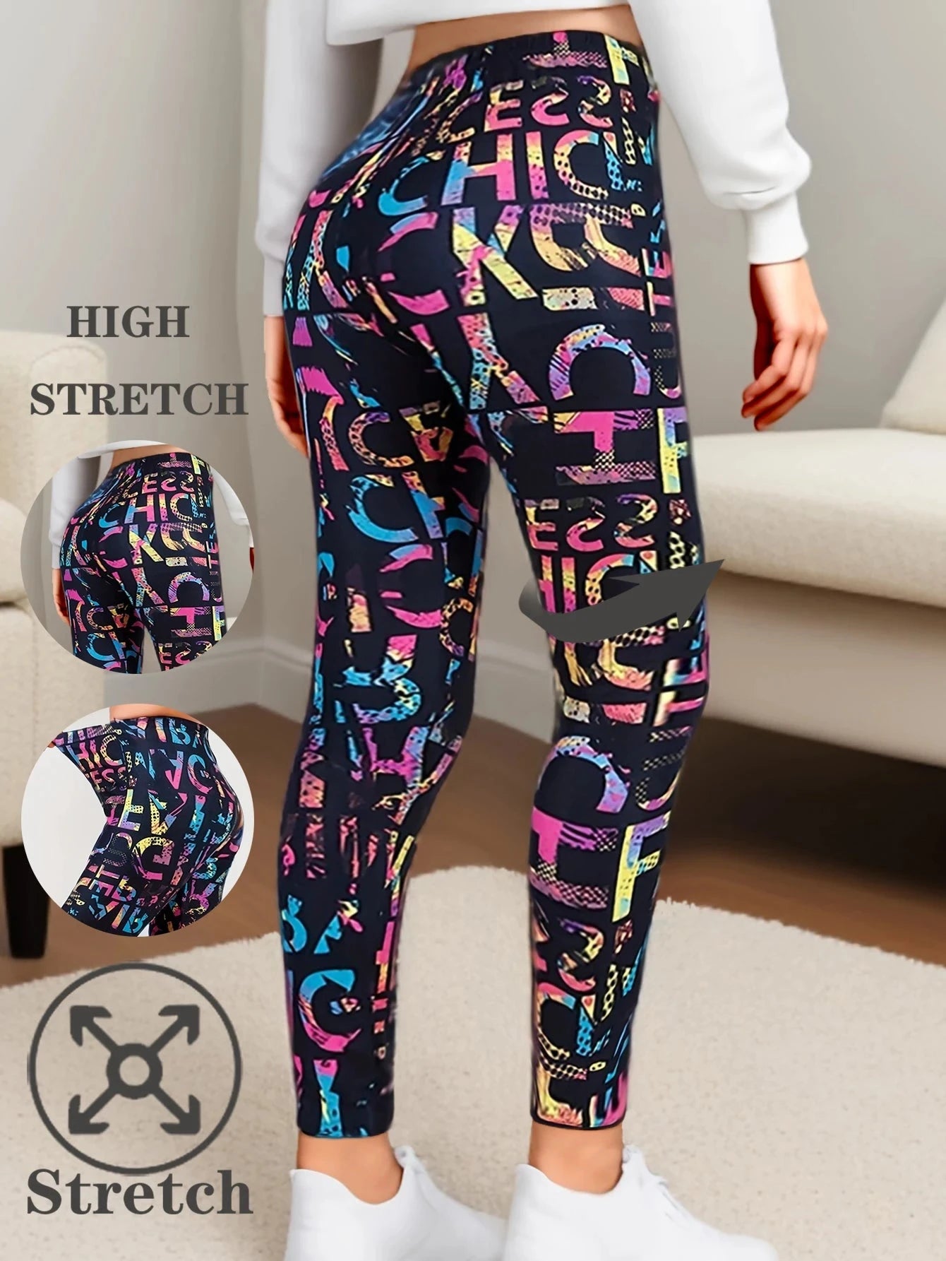Graffiti Casual Leggings Printed Women's Leggings High GlowCart