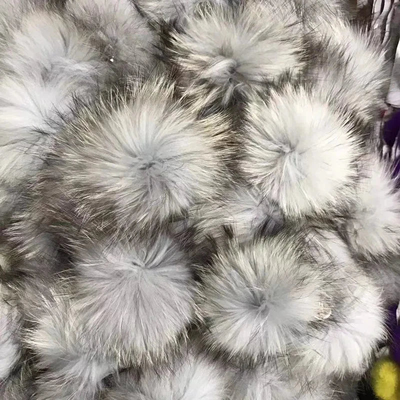 5pcs/Lot Natural Real Fur Pompoms For Knit Hats Caps GlowCart