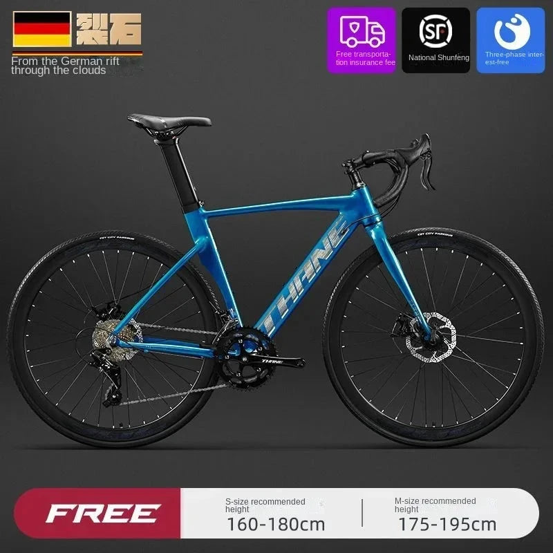 700C curved handle road bicycle 27 speed oil disc brake gravel bike ultralight aluminum alloy frame Road Racing bicicleta aldult GlowCart