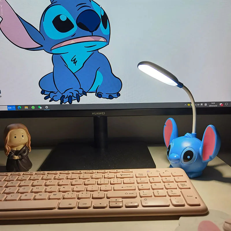 Led Lilo & Stitch Desk Lamp With Pencil Sharpener Foldable