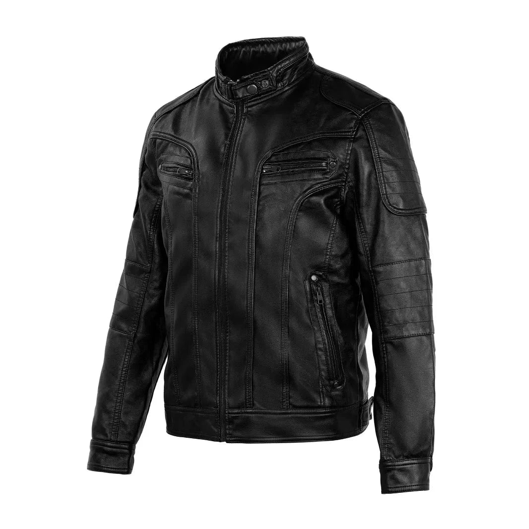 Men's PU Leather Jacket Motorcycle Jacket Autumn Winter GlowCart