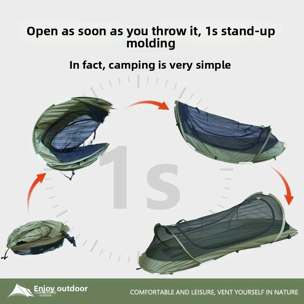 Outdoor Hiking Tent Single Quick Open Anti-mosquito Field GlowCart