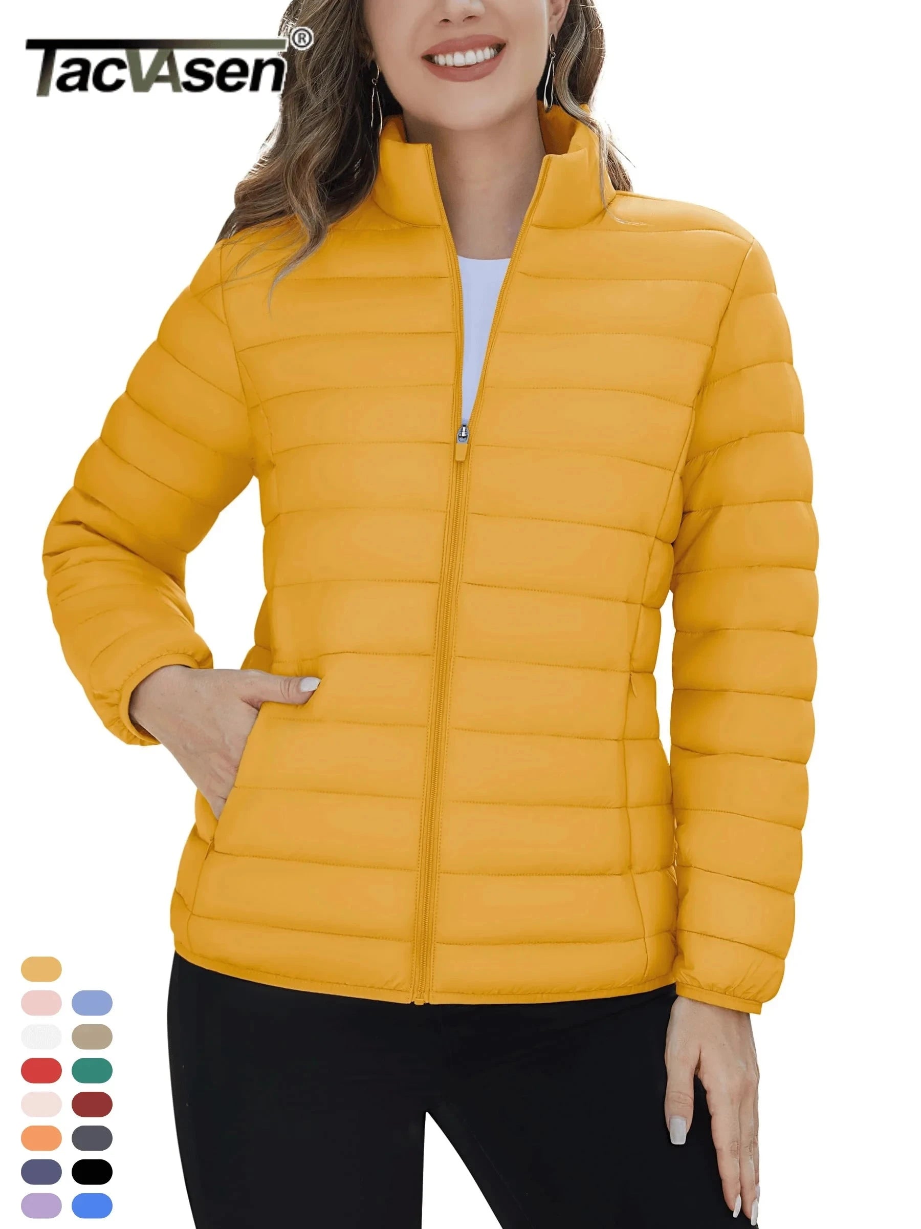 TACVASEN Winter Quilted Puffer Jackets Womens Lightweight GlowCart