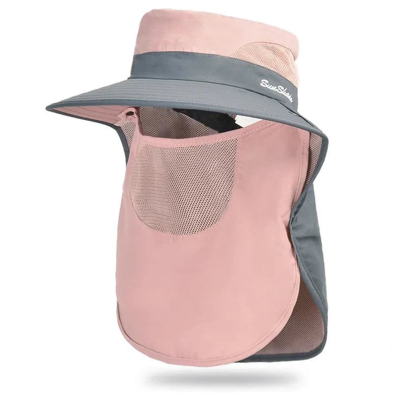 Summer Women's Outdoor Sun Hat Ponytail Hole Mesh Breathable GlowCart