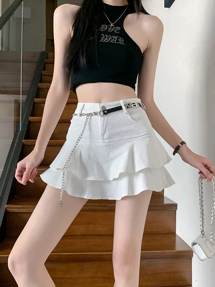Vintage Woman Denim Shorts Skirts Summer 2023 Streetwear All GlowCart