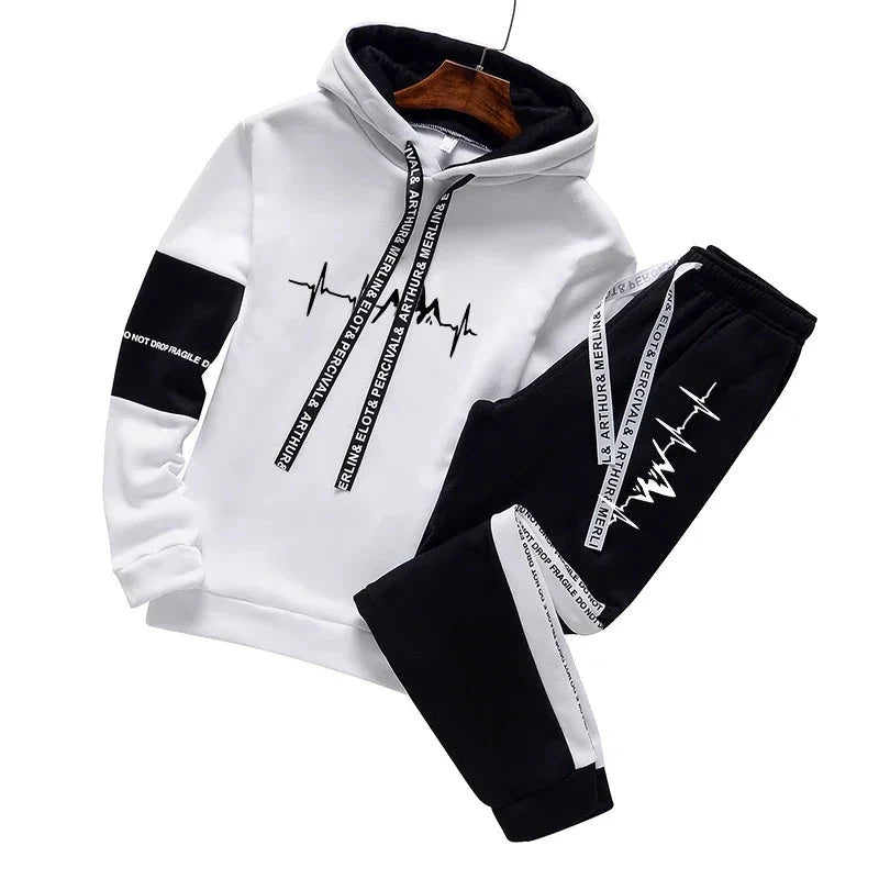 2024 Mens Tracksuit Casual Classic Hooded Sweatshirt Jogging GlowCart