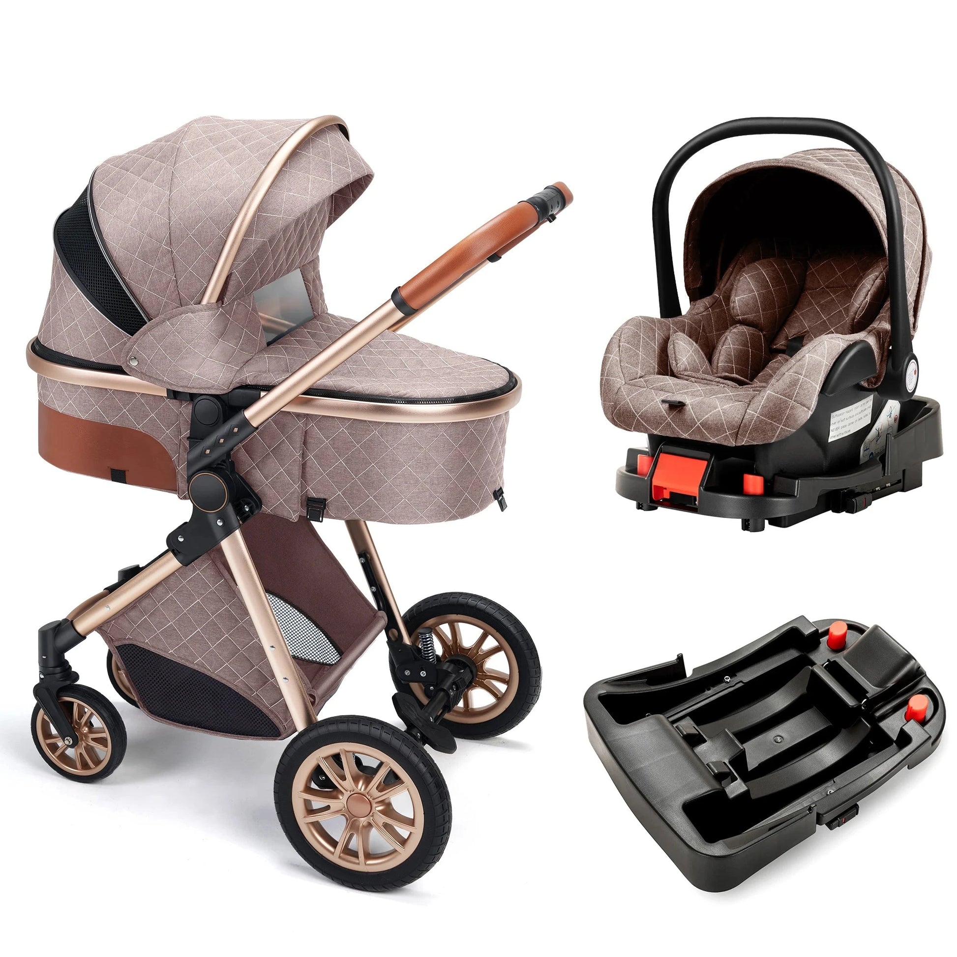 Luxury Baby Stroller High Landview 3 in 1 Baby Stroller Portable Baby Pushchair Baby Pram Baby Comfort for Newborn GlowCart