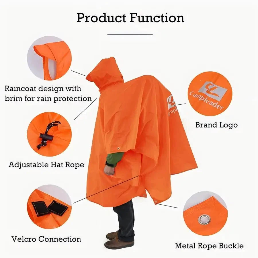 3-in-1 Waterproof Lightweight Unisex Raincoat GlowCart