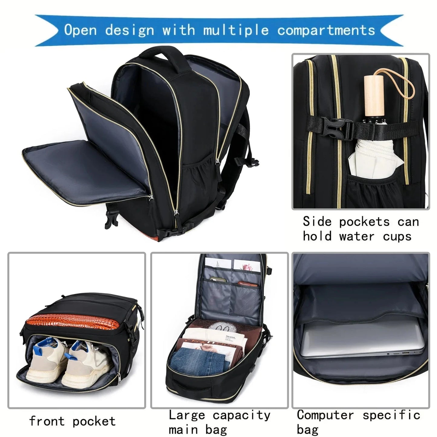 Large Capacity Travel Backpack Multifunctional Laptop GlowCart