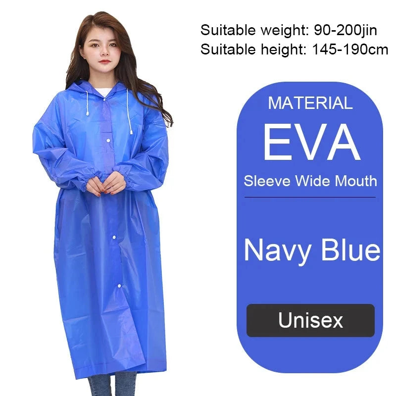 Unisex Hooded Rain Coat Women Men Impermeable Thickened GlowCart