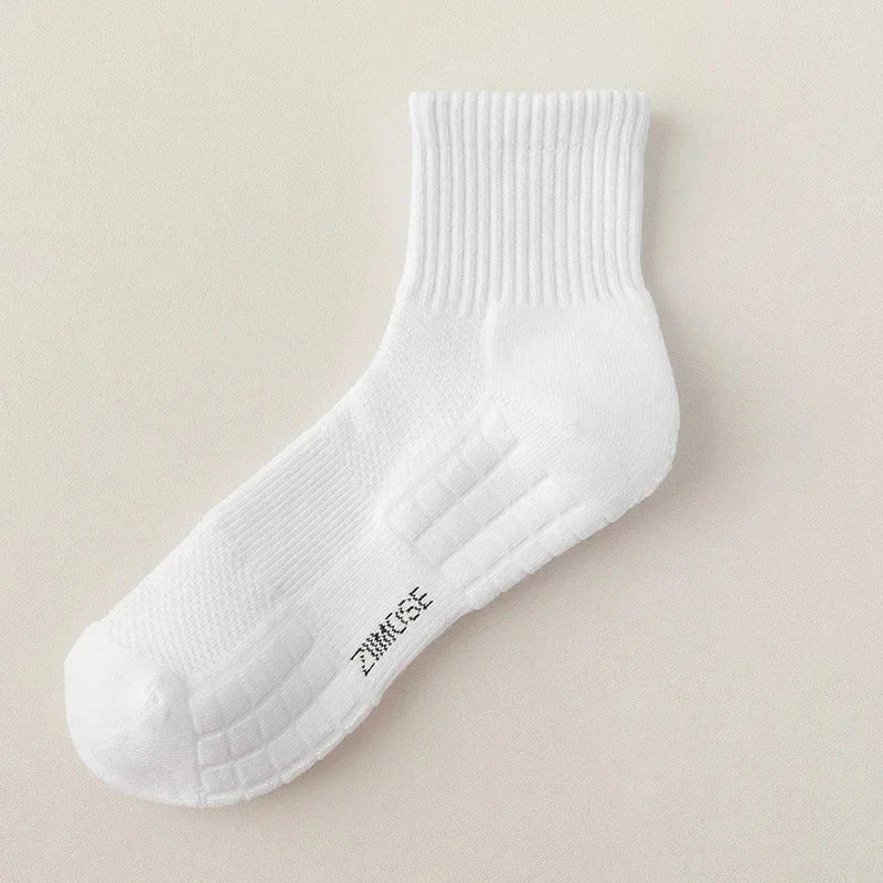 1pc 4pcs 5pcs 10pcs Socks Men's Cotton Spring Towel Bottom with Velvet Mid-tube White Stockings Thickened Sports Basketball Sock GlowCart