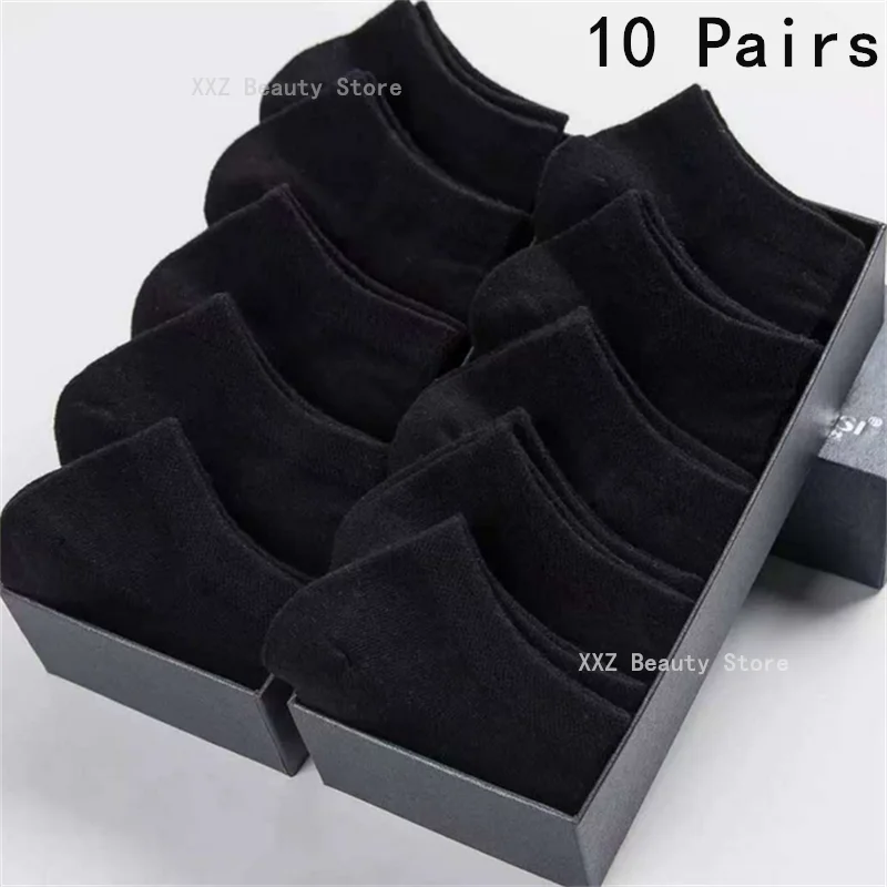 Breathable Boat Socks For Men Women, Invisible Low Cut, Non-Slip, No-Show Ankle Socks, Solid Color, Autumn, 5 Pairs, 10 Pairs GlowCart